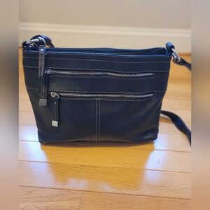 Tignanello Black Leather  Crossbody Bag